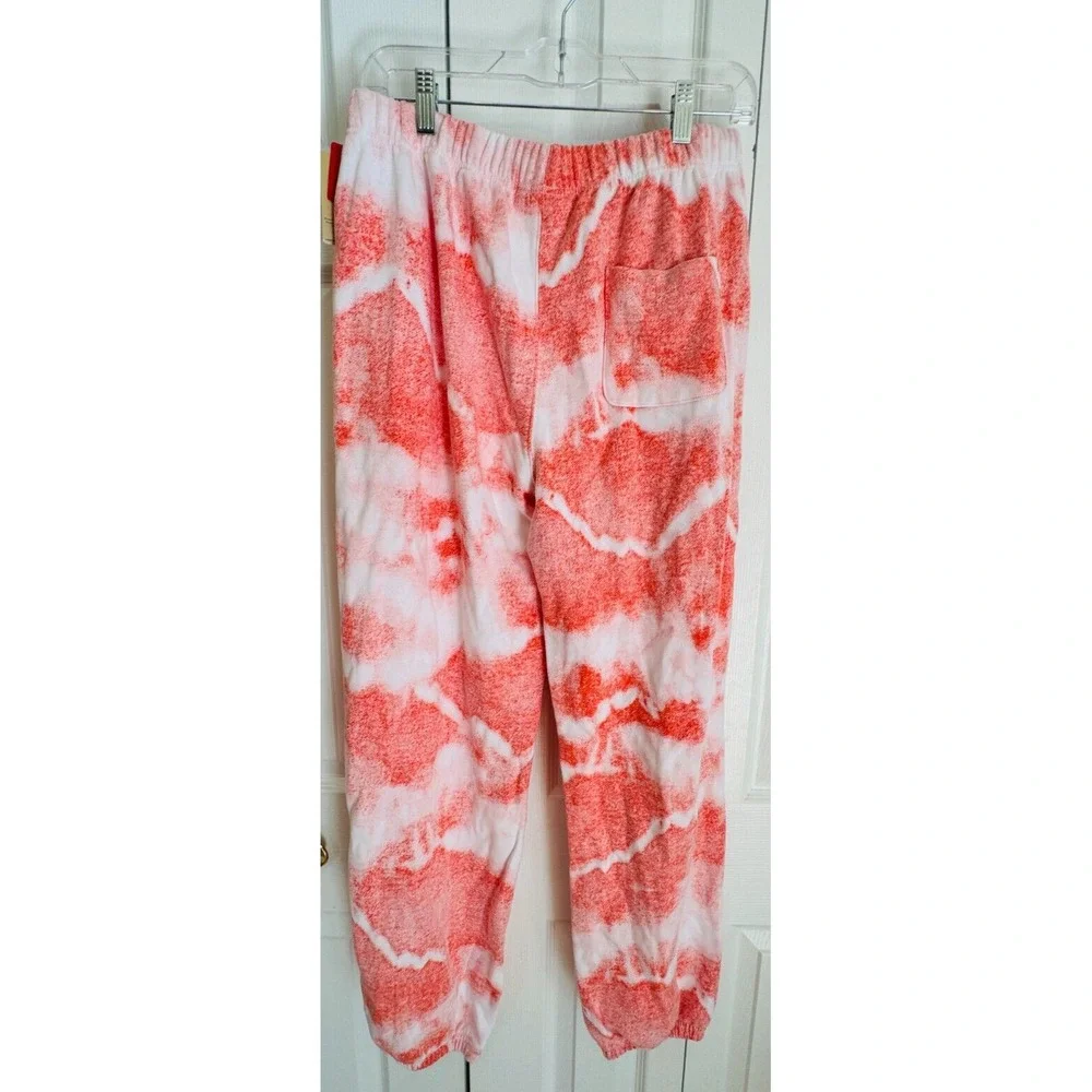 Champion Tie Dye Sweatpants Coral & White‎ Joggers Loose Fit Women's Size M